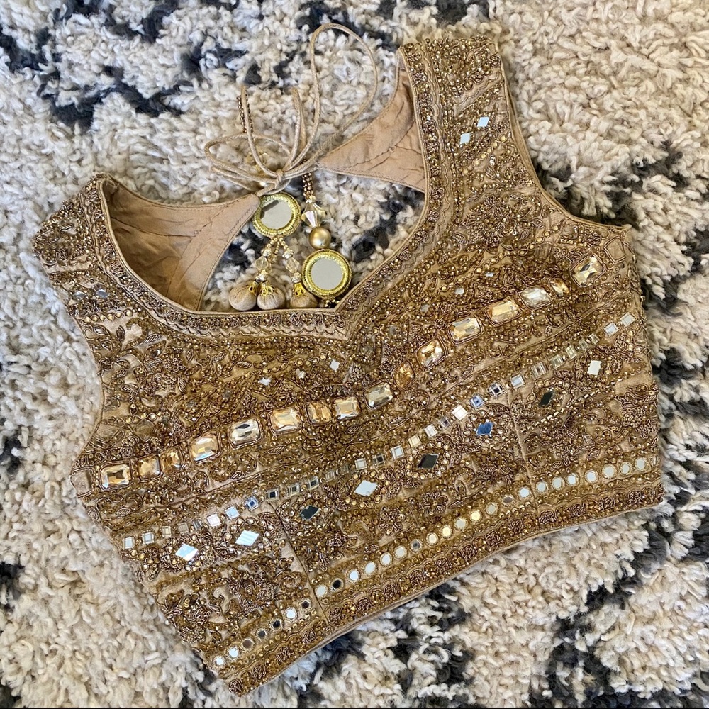 HAND BEADED INDIAN TRADITIONAL CROP TOP